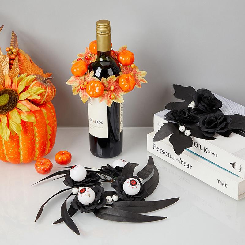 

Хэллоуин орнамент искусственные листья ягоды домашняя вечеринка клен тыква черная роза праздничные принадлежности