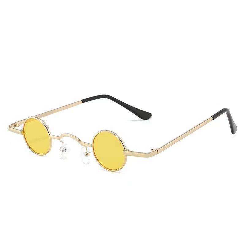 Retro Trend Metal Small Round Frame Prince Glasses Women'S Niche Personality Design Glasses Hip Hop Punk Sunglasses Sunglasses
