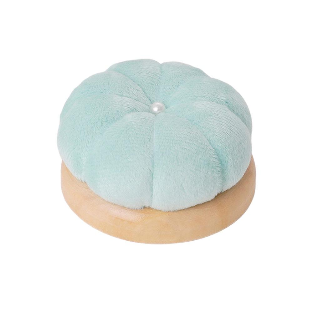 Creative Pumpkin Pin Cushion Solid Color Pumpkin Shape Pumpkin Shape Needle Pincushions with Wooden Base DIY Craft