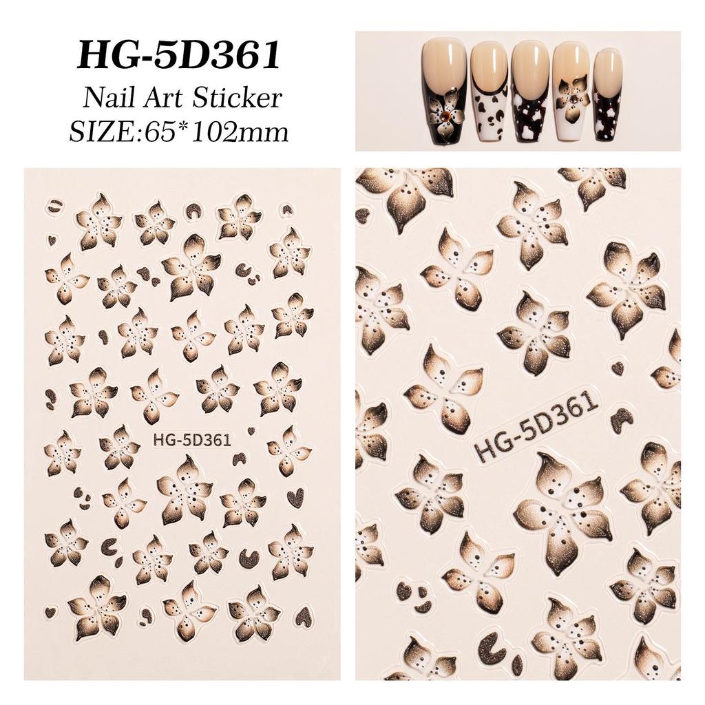 Maillard 3D Iridescent Five-Petal Flower Nail Stickers