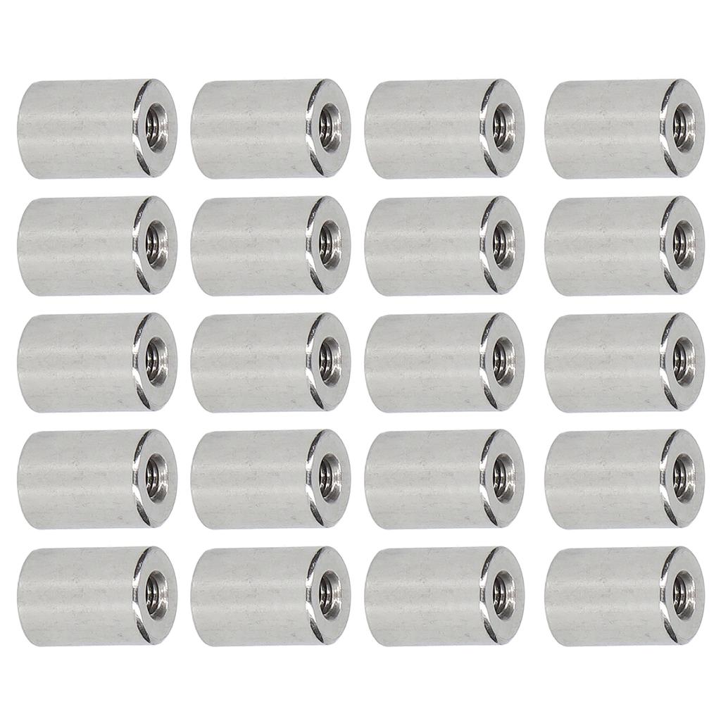20Pcs Coupling Nut Round Rod Connector Female Thread 304 Stainless Steel M5x0.8 12 L16mm