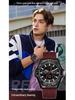 SANDA Multifunctional Outdoor Waterproof Watch with Three-Time Zone and Calendar Features for Students
