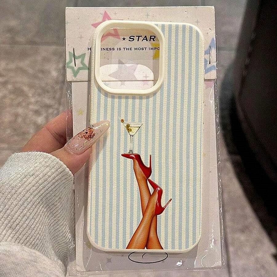 

Stylish And Trendy Striped High-Heeled ShoePhone Case For iPhone 17 16 Pro Max 15 14Plus 13 12 11 17 Air X XR Shockproof Cover iPhone XR