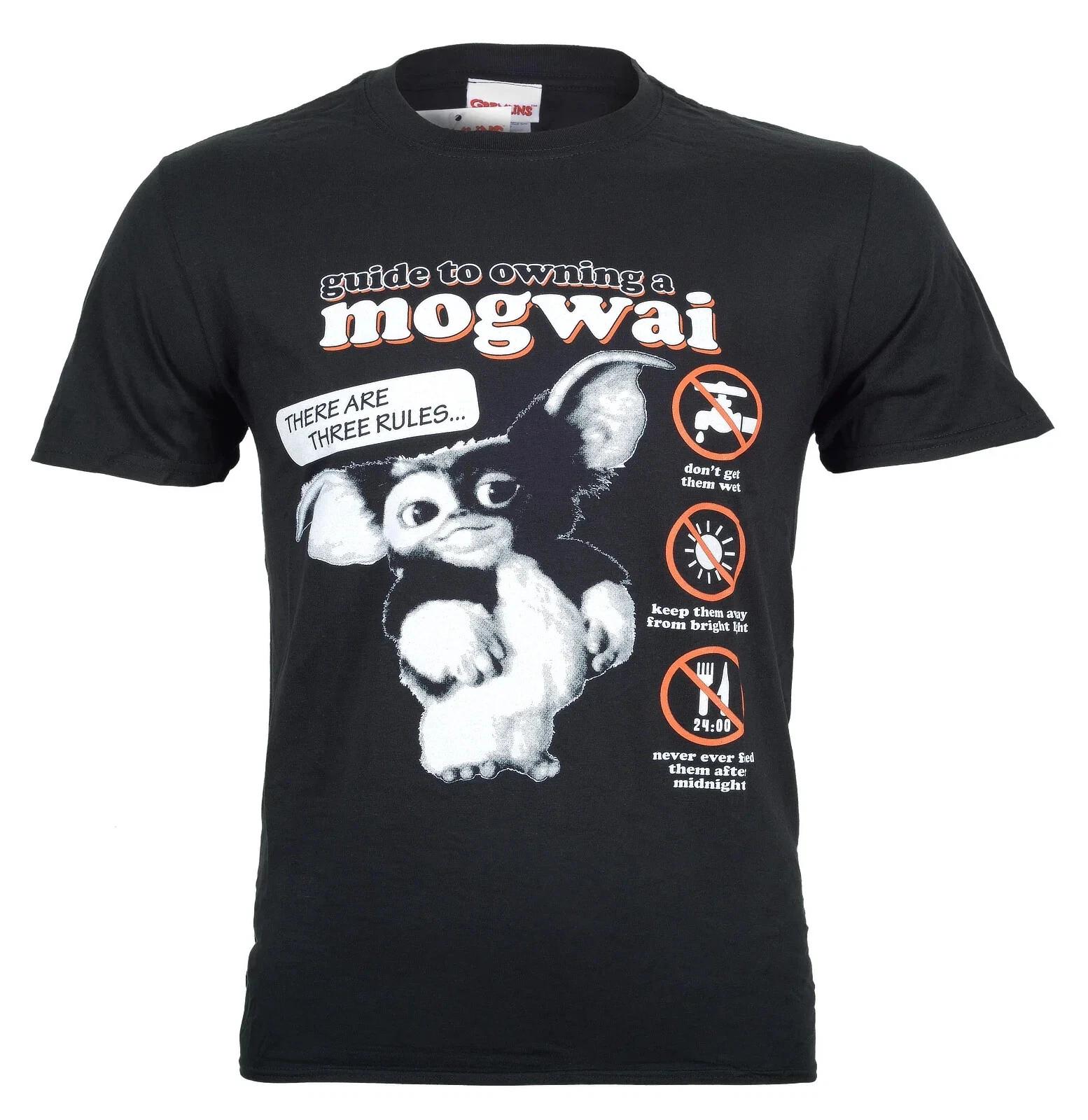

Gremlins Black T Shirt Three Rules Mogwai Care Guide Official New M L XL 2XL