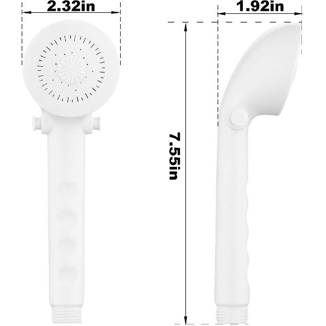 Βρύση Ντους Τροχόσπιτου με Κεφαλή Ντους και Σωλήνα - Μη Μεταλλικό Κιτ Ντους Τροχόσπιτου, Βαλβίδα On/Off & Διακόπτης, Χειροκίνητο Ντους Αντικατάστασης για