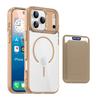 KEYSION Magnetic PU Card Holder Bag Phone Case for MagSafe for iPhone 17 Pro Max 17 Air Transparent TPU+PC Shockproof Back Cover