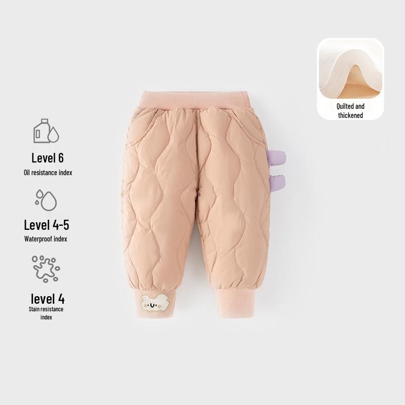 

Children s A-Class Padded Winter Cotton Pants: Warm, Windproof for Boys & Girls 110cm рожевий