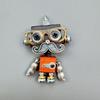 Handmade Rustic Wood Punk Robot Bamboo Chain Pendant Necklace with Keychain Ornament for Birthday Anniversary Unisex Boys Girls