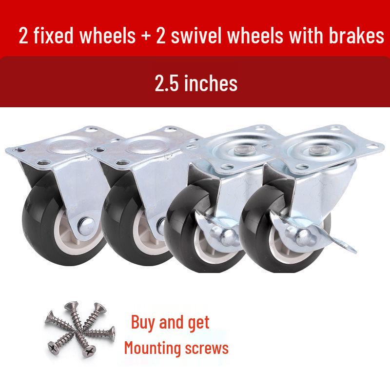 1-3 Inch Silent Swivel Caster Wheels with Brakes for Furniture and Trolleys