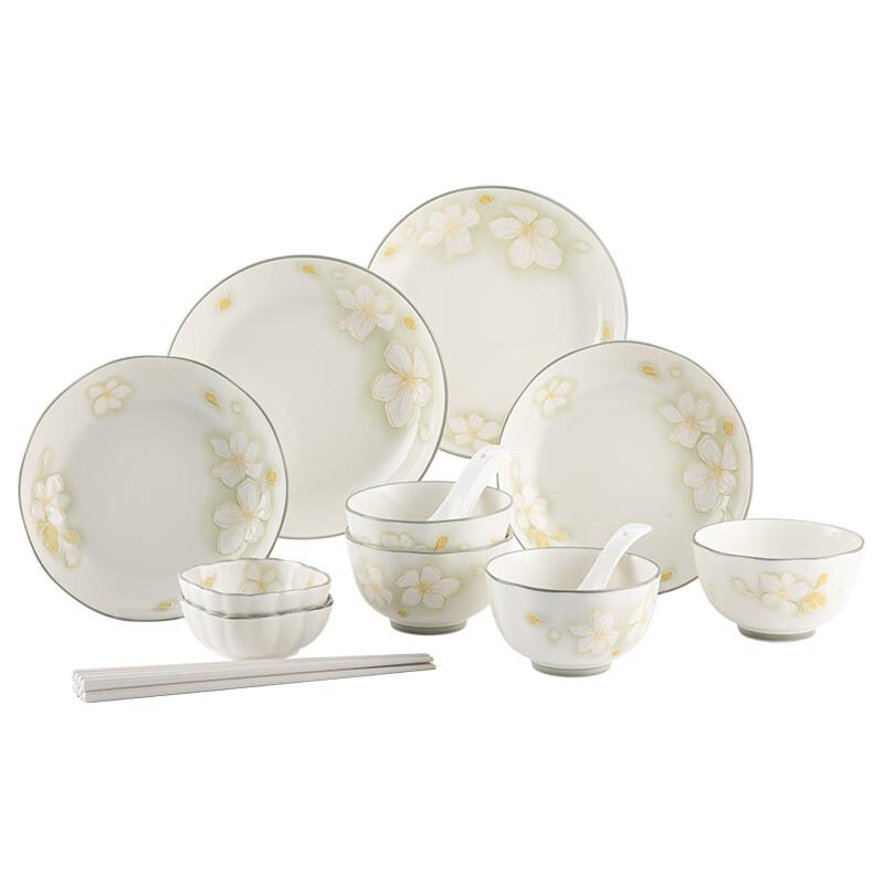 Weidu Pastorales Blumen 18-teiliges Keramik-Geschirrset