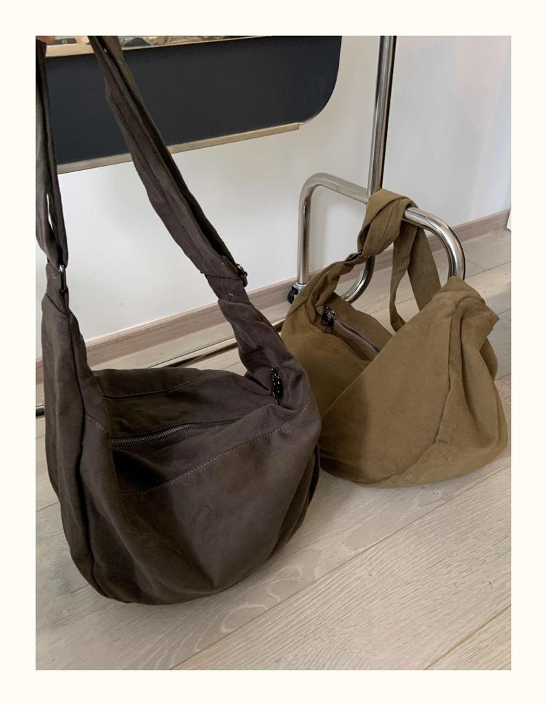 2024 Retro Kaffeefarbe Canvas Umhängetasche - Damen Nische Lazy Style