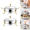 Chafing Dish Buffet Set Servers and Warmers Round Chafers for Catering W/ Lid Party