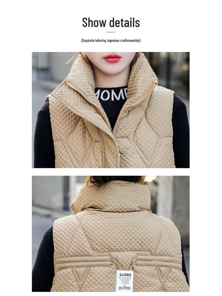 Dámská silná bavlněná vesta plus size - Hřejivá, módní a bez rukávů pro podzim/zimu