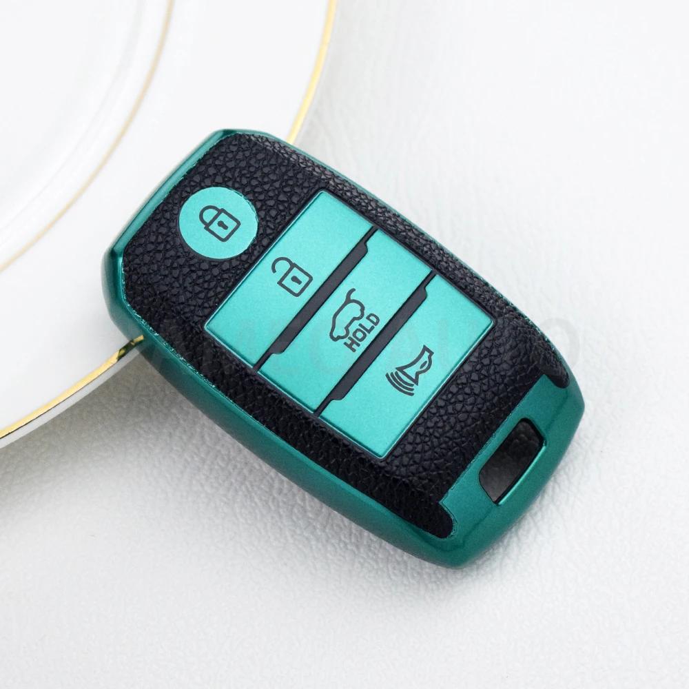 4Buttons Tpu Leather Car Remote Key Case Cover For Kia Sportage Cerato Optima K2 K3 K4 K5 Rio Picanto K2 Soul Sorento Ski Sedona