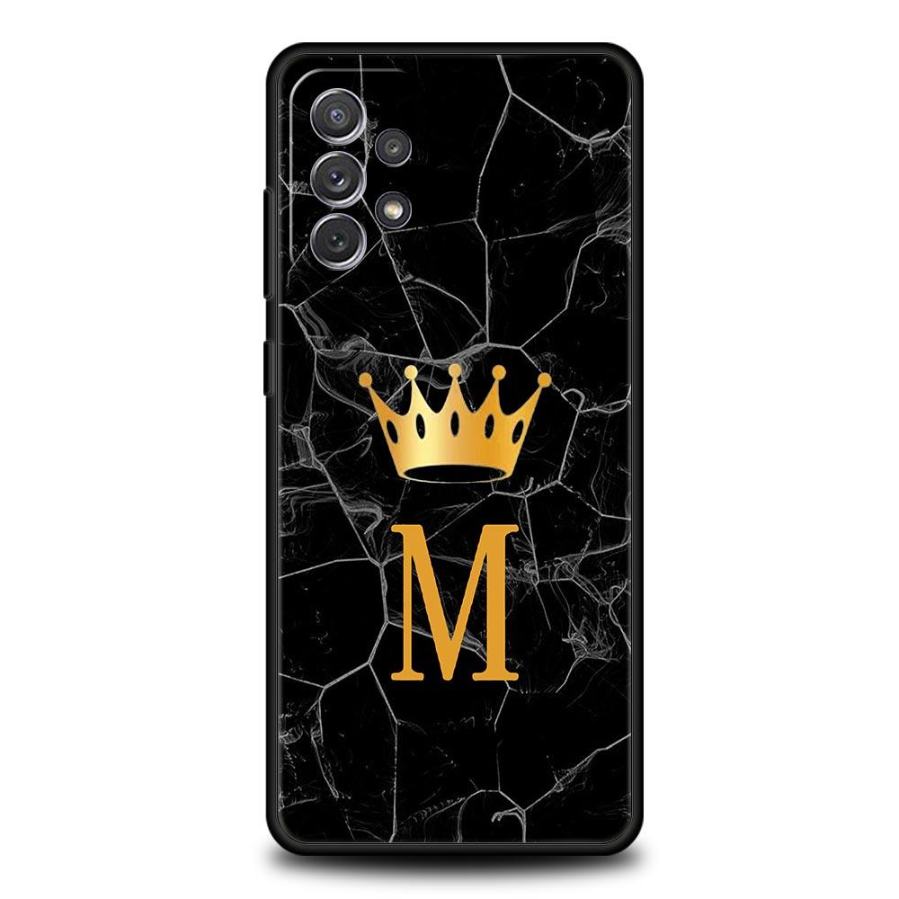 Crown Letter A Phone Case For Samsung Galaxy A17 A07 A55 A35 A25 A15 A05s A33 5G A31 A23 A21s A13 A41 A73 A53 A51 A71 A03s Cover
