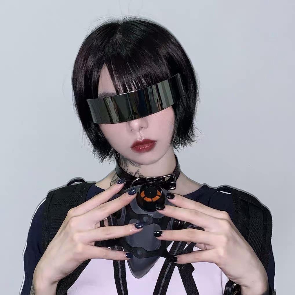 Future Cyberpunk Rimless Sunglasses Retro Sun Glasses Punk UV400 Mirror Eyewear Vintage Gothic Steampunk Party Glasses