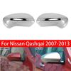 For Nissan Qashqai 2007-2013 Car Sticker Rearview Side Mirror Cover Wing Cap Exterior Door Rear View Case Trim Housing Silver