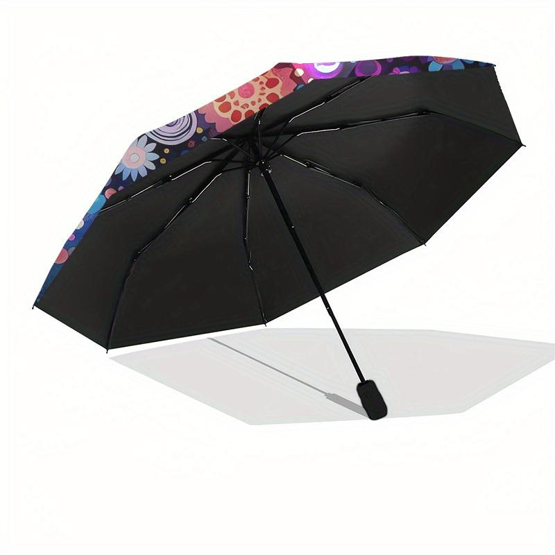 1pc Floral Mandala Design Umbrella with Plastic Handle,Suitable for All Seasons Home Travel Outdoor UmbrellaM1298