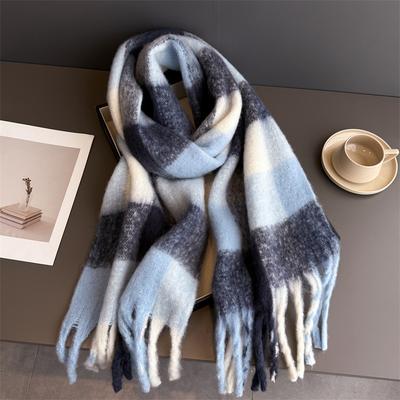 Design  Luxury Plaid Scarf Winter Warm Cashmere Women Long Pashmina Foulard Female Scarves Lady Tassel Shawl Wraps