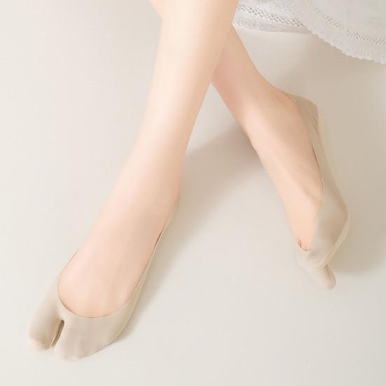 Flip Flop Tabi Socks for Women Elastic Split 2 Toe Socks Low Cut No Show Boat Sock Invisible Thin Cotton Sock