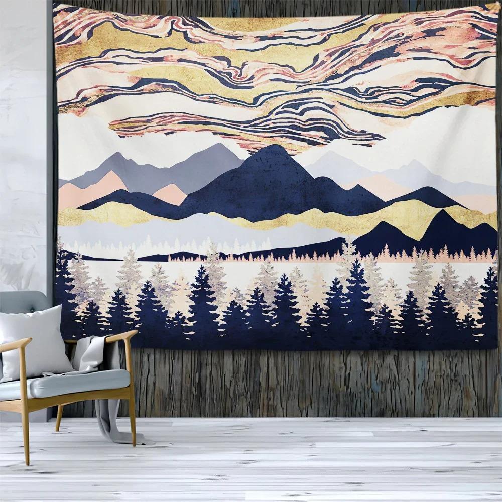 Абстрактная картина Узор восхода солнца Декоративный гобелен Украшение стены для дома — фото 10