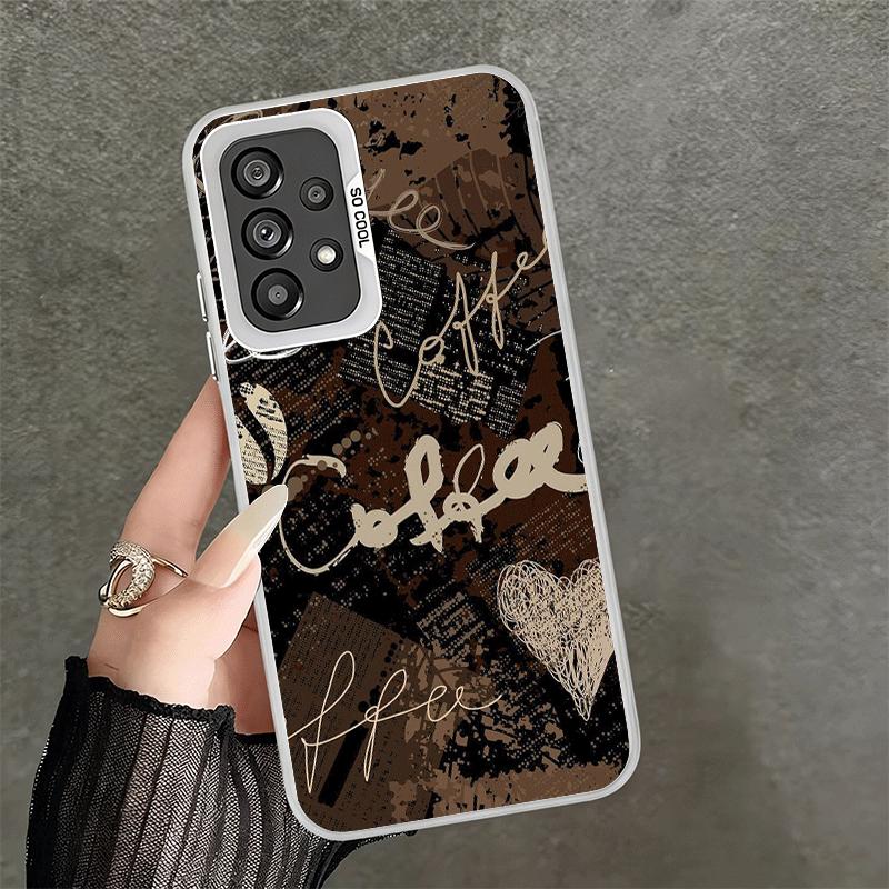 Black Coffee Fashion Style Shockproof Phone Case for Samsung A17 A16 A15 A14 A37 A57 A36 A56 A26 A35 A55 A25 A34 A54 A24 A13 A23