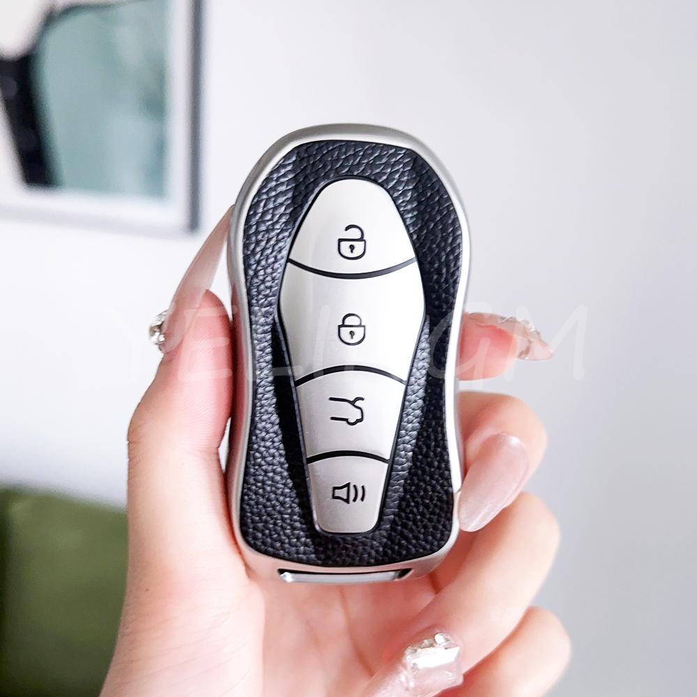 Tpu Leather For Geely Azkarra Tugella Fy11 Atlas Pro New Emgrand Gs X6 Suv Ec7 Car Remote Key Case Cover Keychain