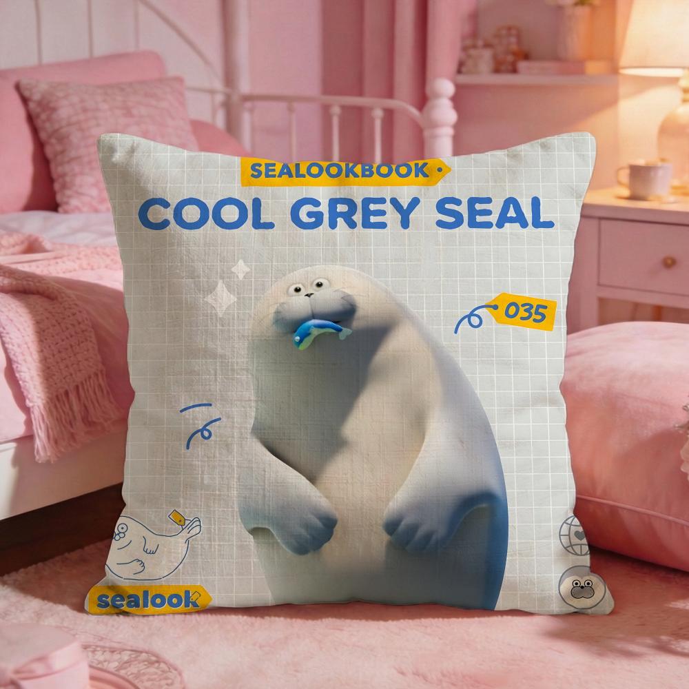 SSEALOOKs Cute Anime Cushion Cover Premium Comfort Reversible Pillow Cove Two In One Design For Any Room  Car Interior