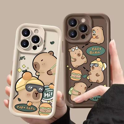 Cute Capybara Silicone Phone Case For Xiaomi Mi 14T 14 13T 13 12T 11 Lite 5G Poco X6 X5 X3 F5 F6 M6 Pro 4G Shockproof Back Cover
