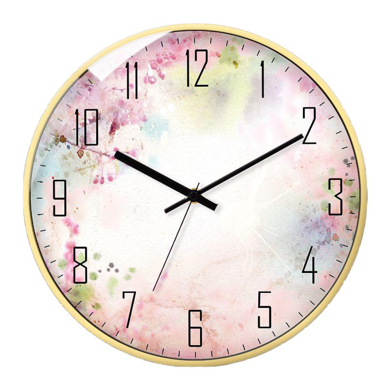 

Soft Floral Watercolor Wall Clock Silent Wall Watch Cherry Blossom Home Decor Creative Gift For Family And Friends (as the picture,8 inch)