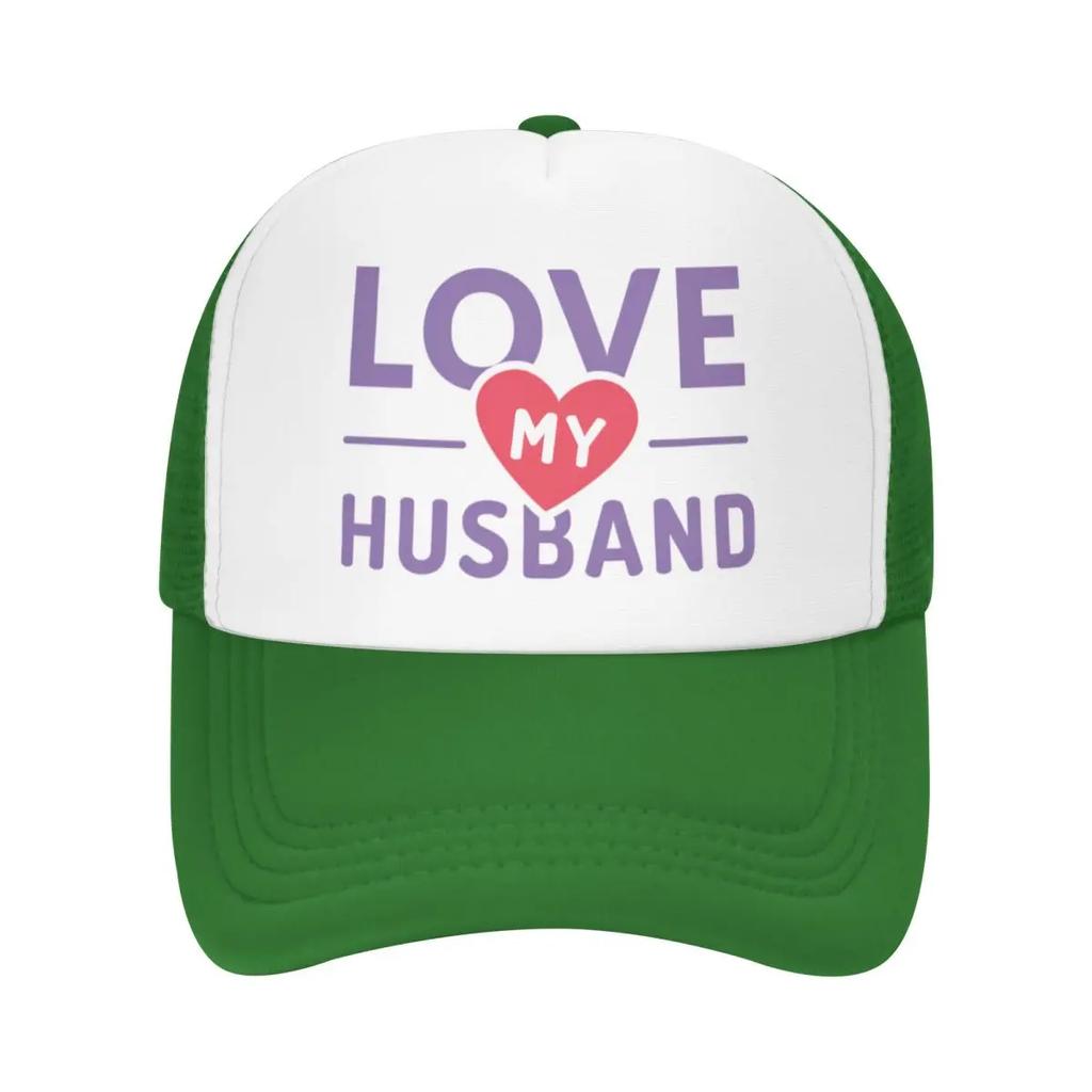 Custom I Love My Husband Baseball Cap Hip Hop Women Unisexs Adjustable Trucker Hat Autumn Personalized Dad Hat