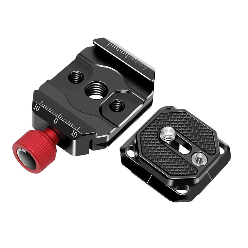 Quick Release Clamp Adapter Set with Quick Release Plate Arca Swiss with 1 4 & 3 8 Inch Screw Hole Aluminum Alloy for