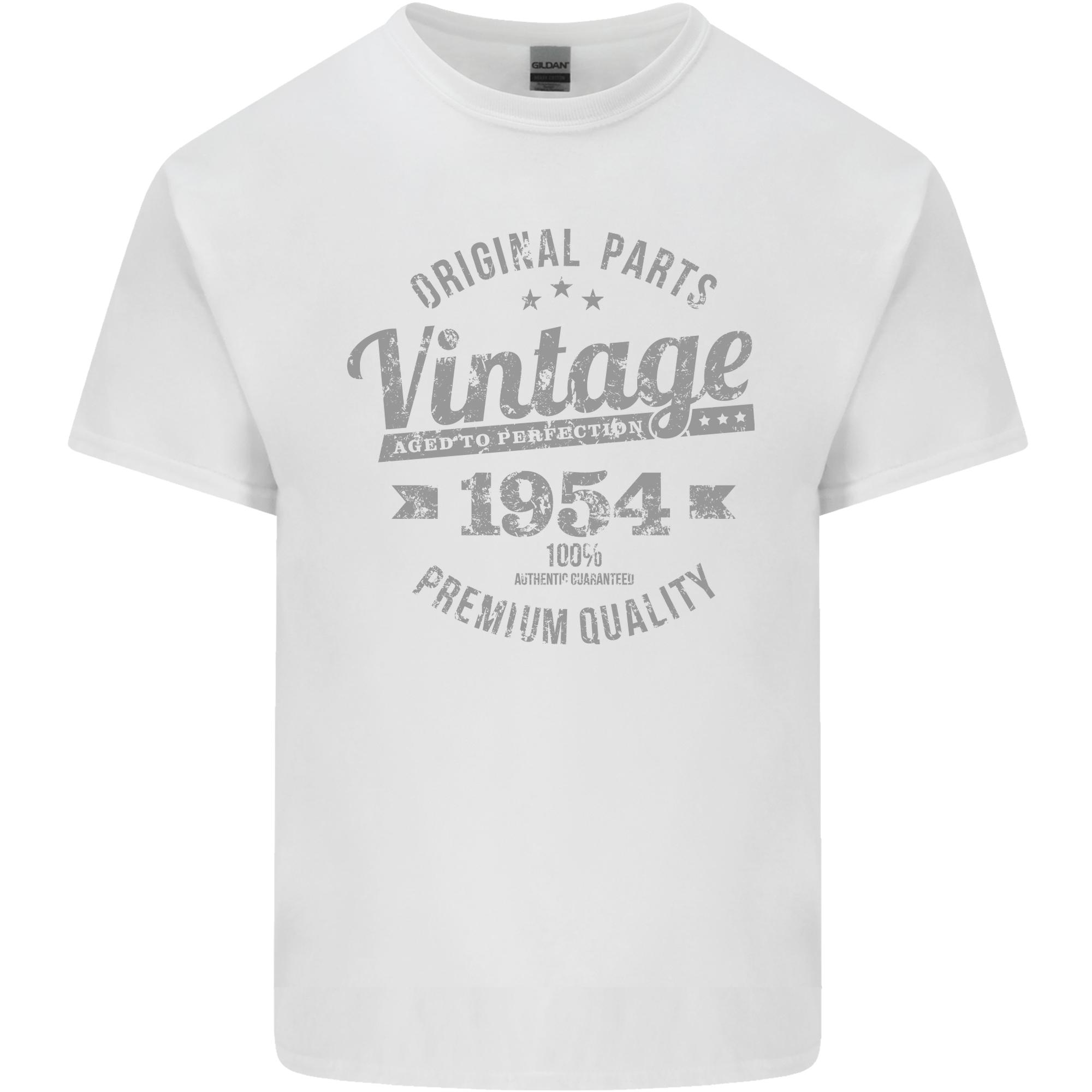 Vintage Year 72nd Birthday 1954 Unisexs Light Cotton TShirt White S