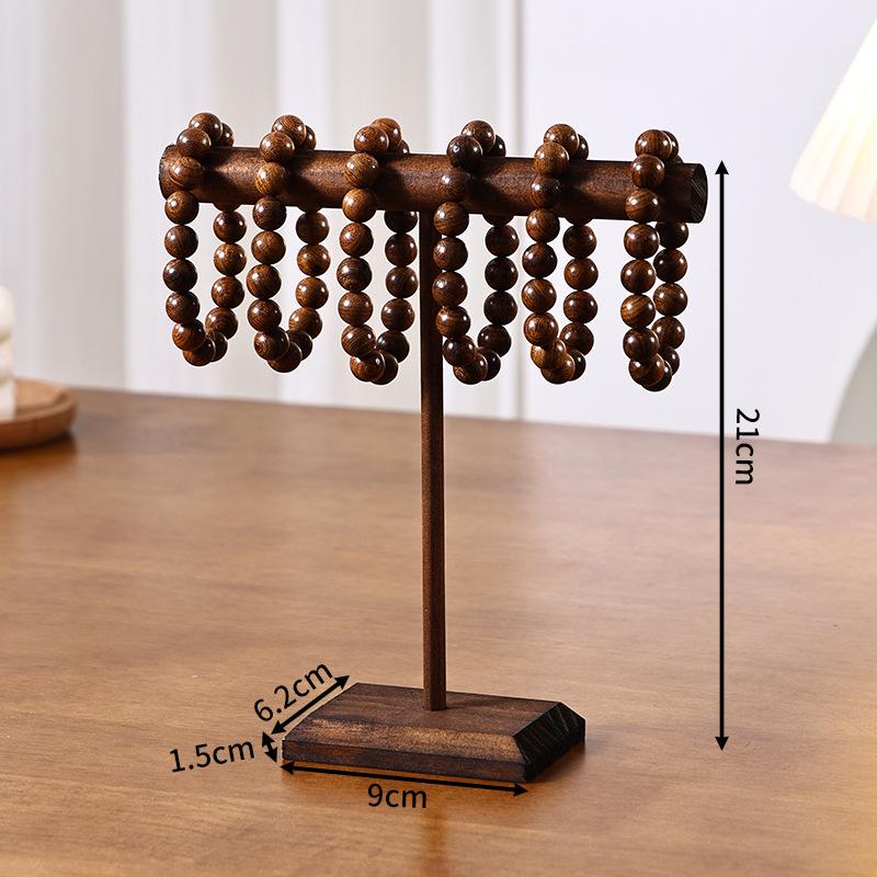 Solid Wood Jewelry Display Rack for Bracelets and Necklaces - Storage Stand & Live Streaming Props