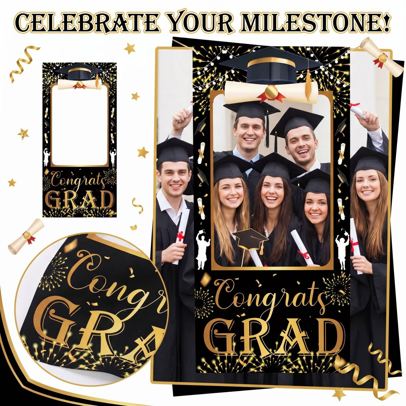 

Graduation Hollow out Large Photo Frame Background Cloth for Photography one size