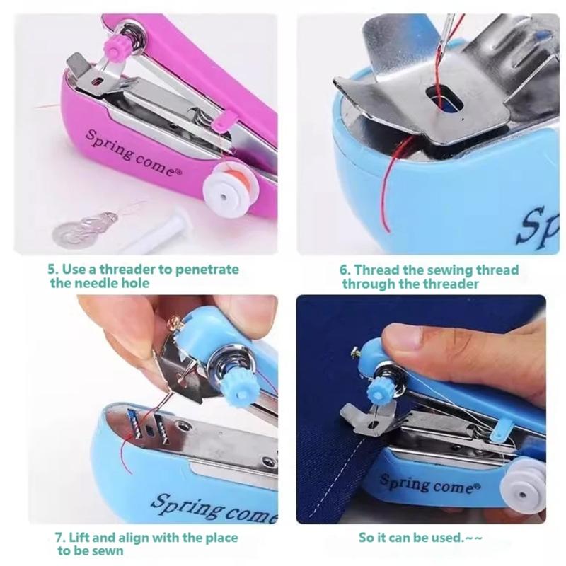 Handheld Sewing Machine Portable Sewing Machine Quick Sewing Manual Sewing Machine Handy Needlework Tool for Clothes