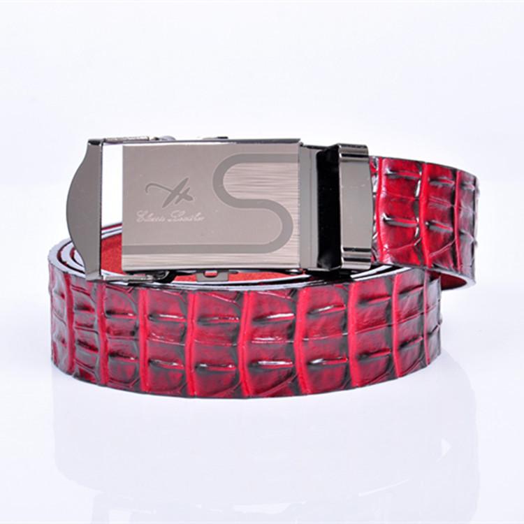 

Мужской ремень с пряжкой без зубцов 120cm бордовый