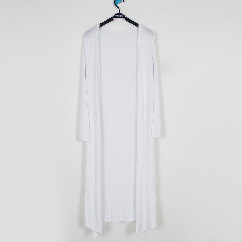 Dámský prodloužený jednobarevný cardigan šátek protisluneční oblečení košile s klimatizací tenký kabát s dlouhým rukávem