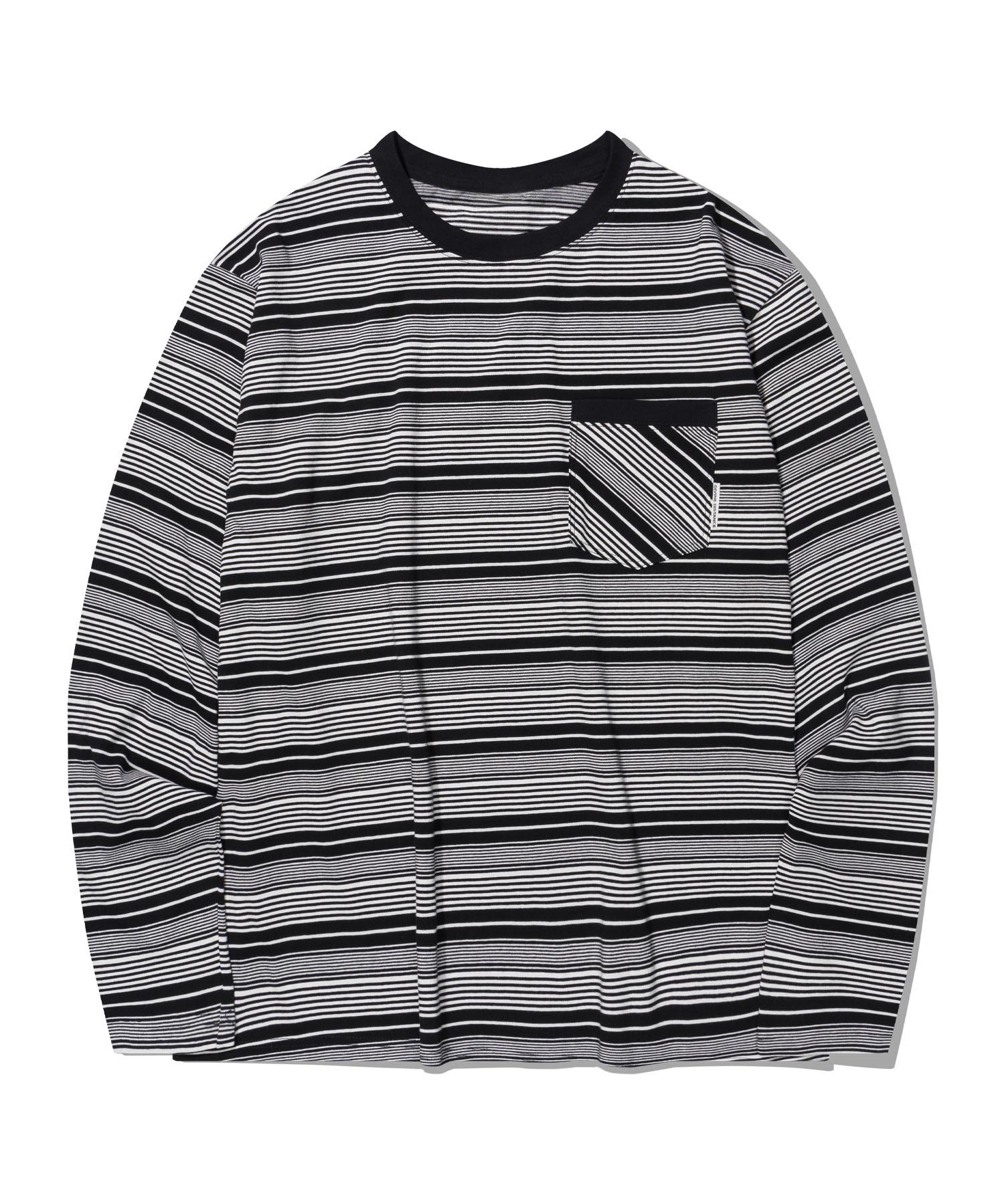 Divine Distance Striped Pocket Long Sleeve [White And Black] M