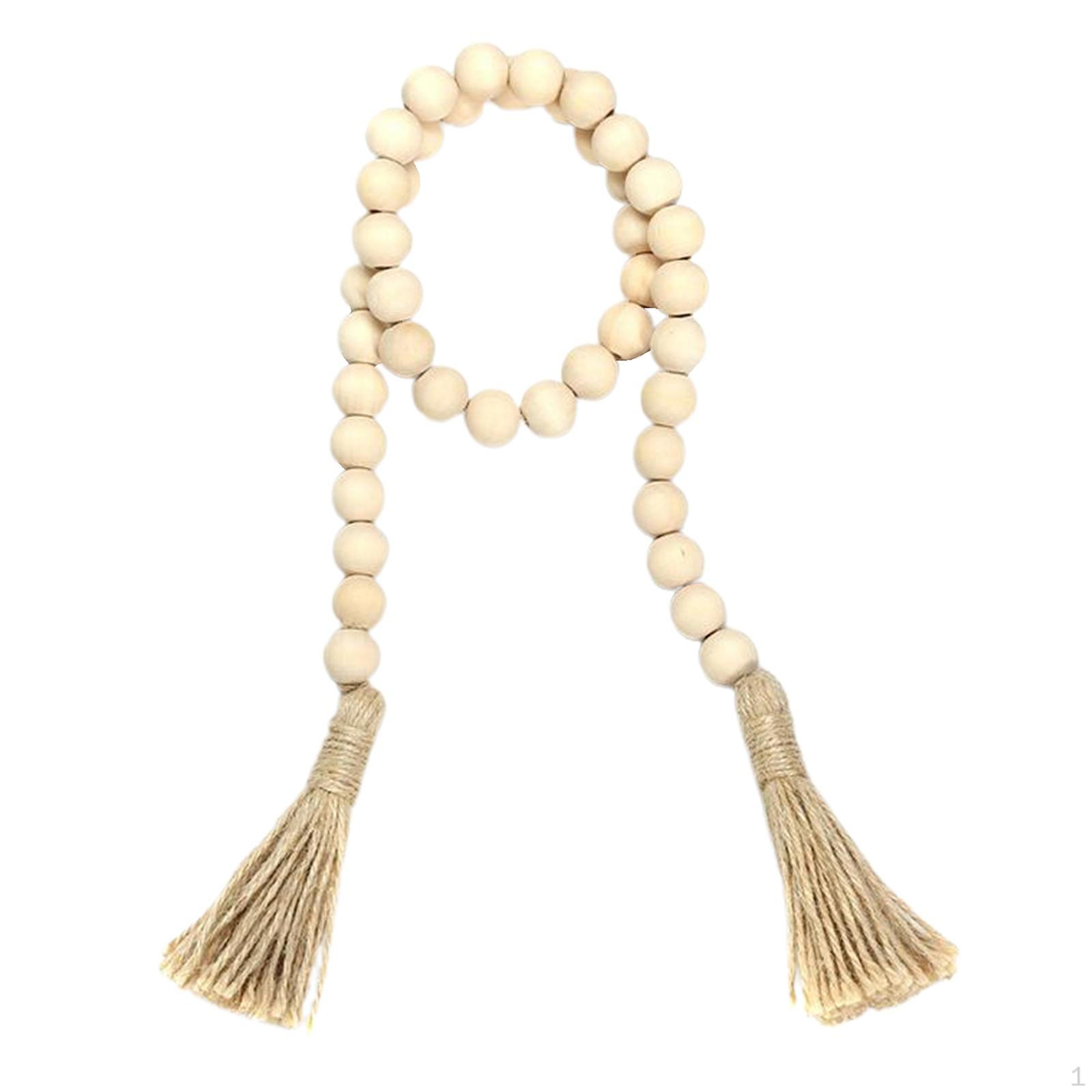 

Bohemian Wood Bead Tassel Garland - Home Decor Piece Medium