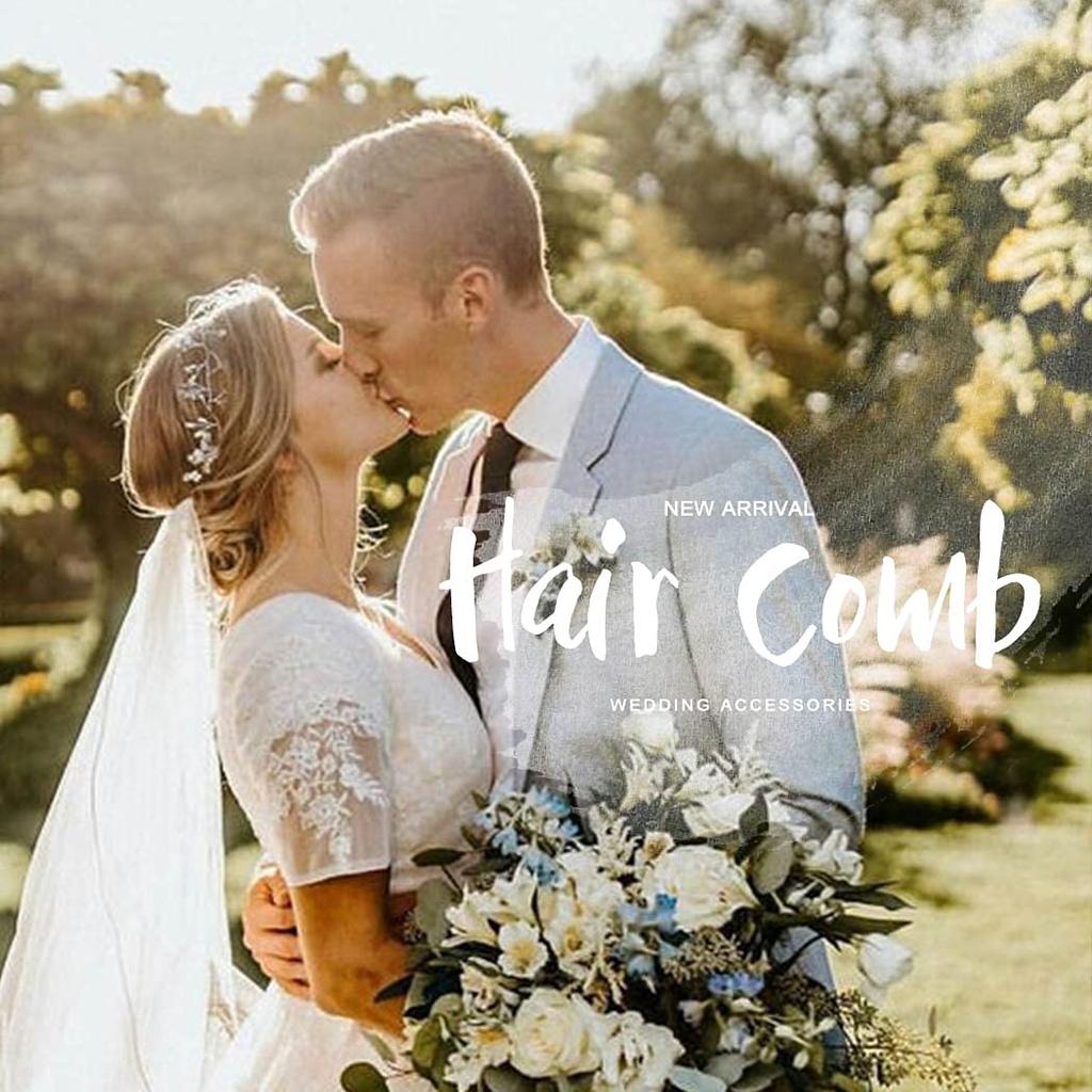 JEAIRTS Leaf Wedding Hair Comb Rhinestone Bridal Headpiece Opal Bridal Crystal Hair Accessories for Women(1-Gold)