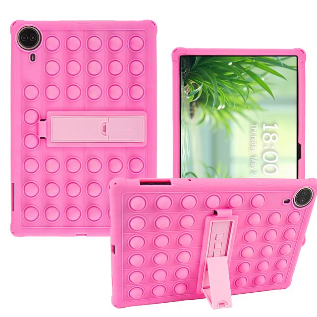 

Kids Safe Tablet Case For Teclast T70 14 inch Adjustable Kickstand Soft Silicone Cover Shockproof Skin Friendly Lightweight Capa Teclast T70-14 inch розовый