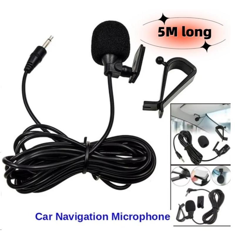 Car Microphone 5m Long Mic Stereo SM Lotus 3.5mm Mono 2.5mm Jack Plug Audio Navigation Wired Clip External Wires Auto Mics Radio