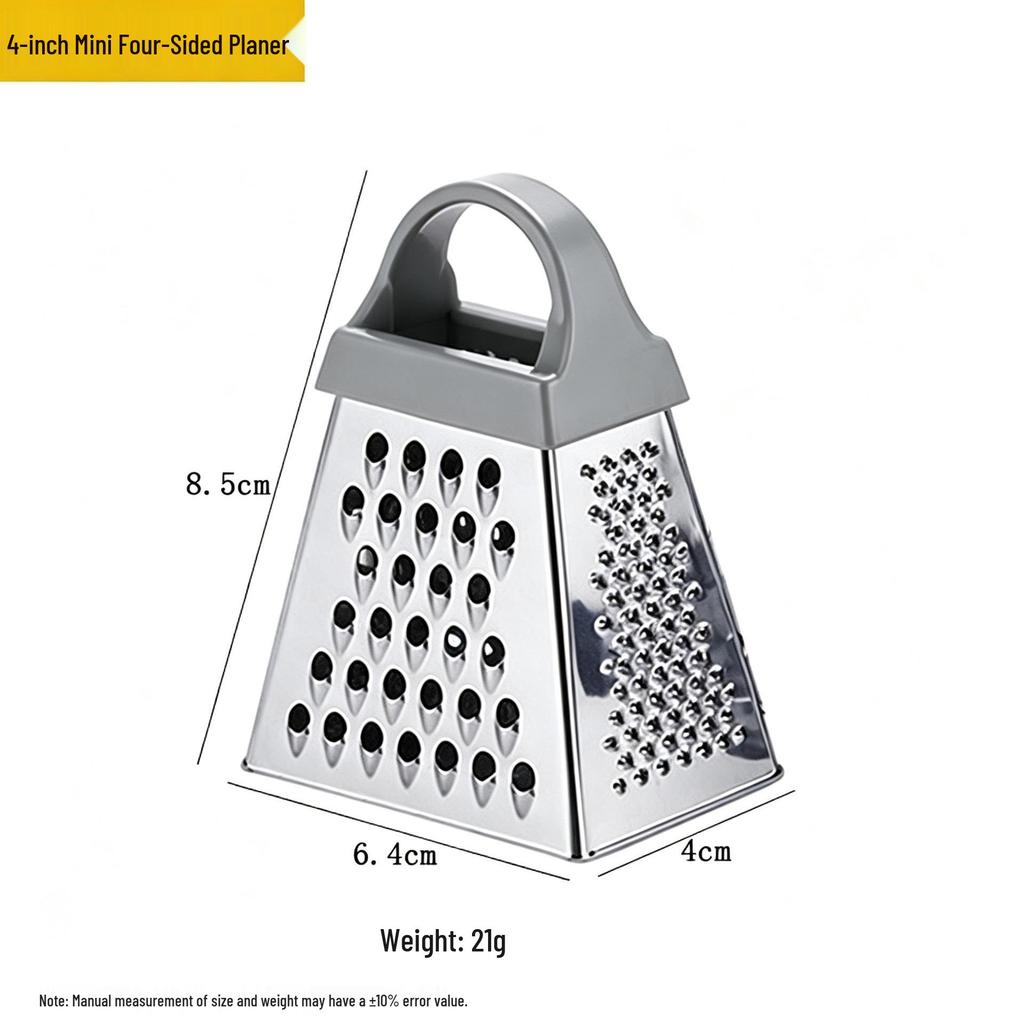 Stainless Steel 4-inch Mini Four-Sided Multi-functional Grater for Ginger and Cheese