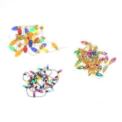 1pc 1/12 Dollhouse 1M Miniature Christmas Festival Decorative Lamp String Fake Lights Bulb Dollhouse Living Room Bedroom Decor