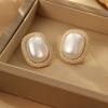 High-End Pearl Big Earrings French Retro Temperament Stud Earrings Niche Exaggerated Earrings Women