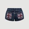 Spring Fashion High Street Sexy Sweet Printed Denim Shorts
