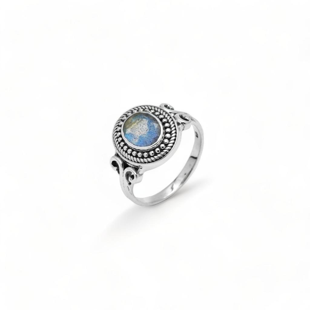 925 Sterling Silver Natural Gemstone Women's Ring, Handmade Pure Silver Ring for Her