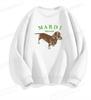 Korean Dachshund Print Sweatshirt 2024: Unisex Round Neck 320g Cotton, Kim Go-eun Inspired