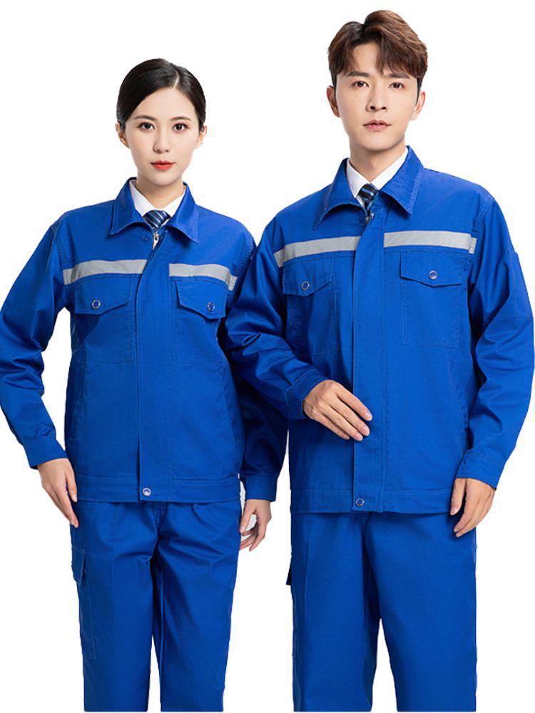Men's Long Sleeve Workwear Set with Reflective Strips for Electricians and Auto Repair